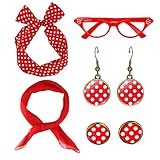 Klassisches Vintage-Kostüm-Accessoire-Set: Polka Dot Element Zubehör Set, geben volles Gefühl von 1950er Tiffany Retro Rockabilly.