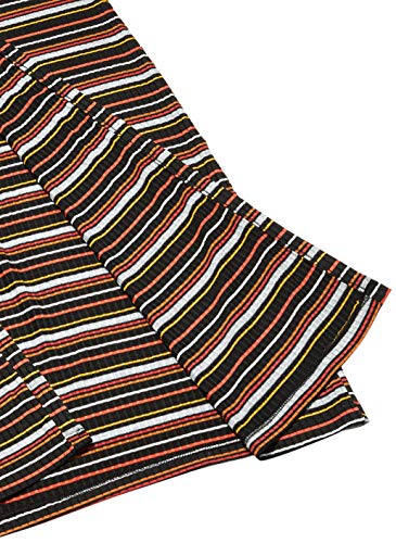 Sommer Casaco Listrado Feminino, M, Preto/Laranja/Amarelo