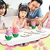 Blosssound 48 Pcs Spring Crafts Set 36 Pcs 3D Wooden Flower Cutouts Unfinished Tulip Slices Wood Daisy to Paint with 12 Colored Pens for Mother's Day Summer Easter Floral Handmade Crafts DIY Projects #4