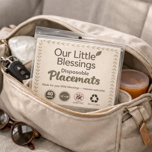 Disposable Baby Placemats 40 Pack, Stick-On Toddler Placemats for Restaurants & Travel, Eye Spy Activity Table Mats for Babies, Kids & Baby-Led Weaning, Mess-Free Diaper Bag Essential by Our Little Blessings - Image 6