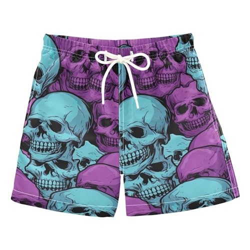 Sugar Skull Skeleton Gothic Boys' Swim Trunks Boys Swim Board Shorts for Kids 12 Years B0400461