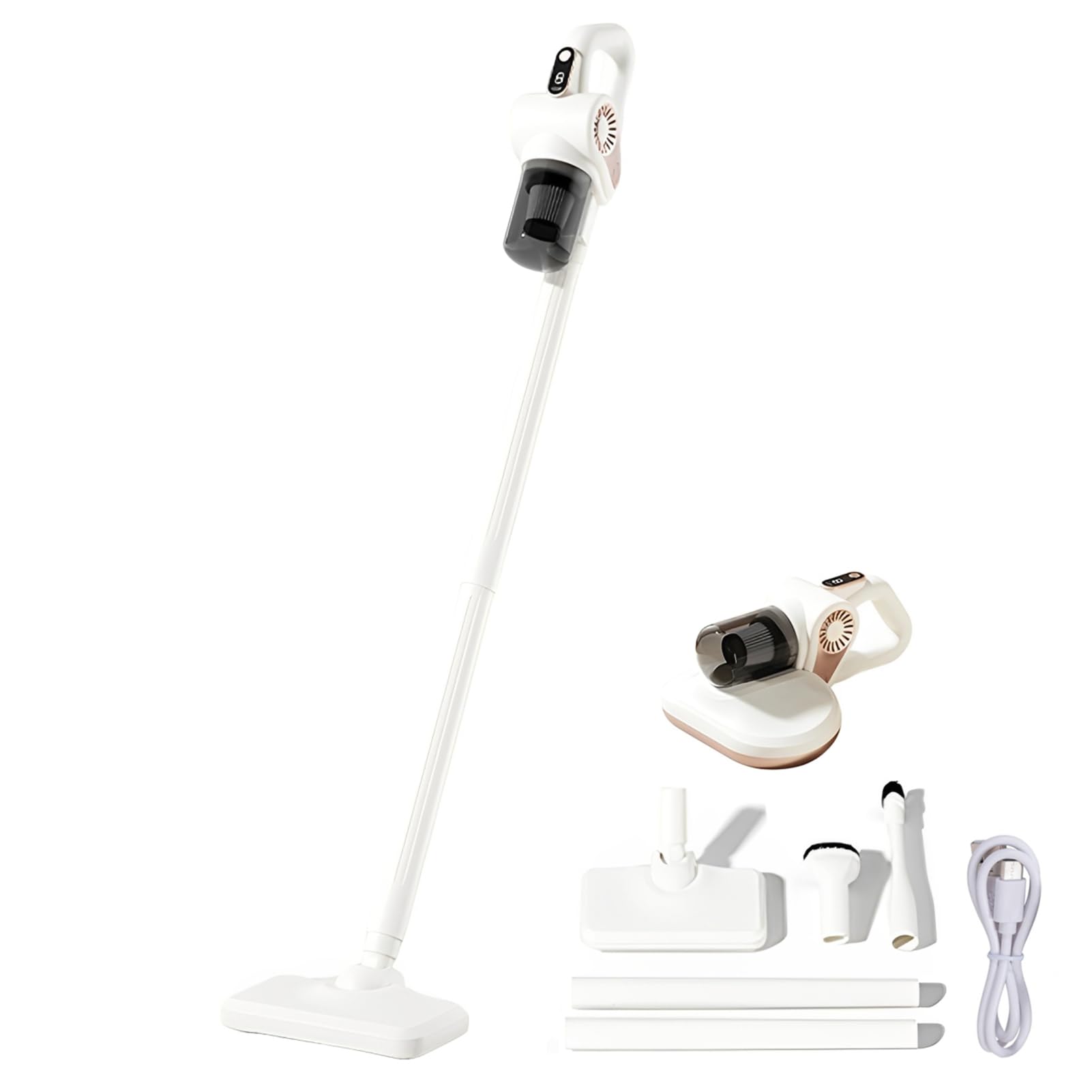 Aspirateur sans Fil 4 en 1, Puissance de 15 000 Pa, Compact,Blanc