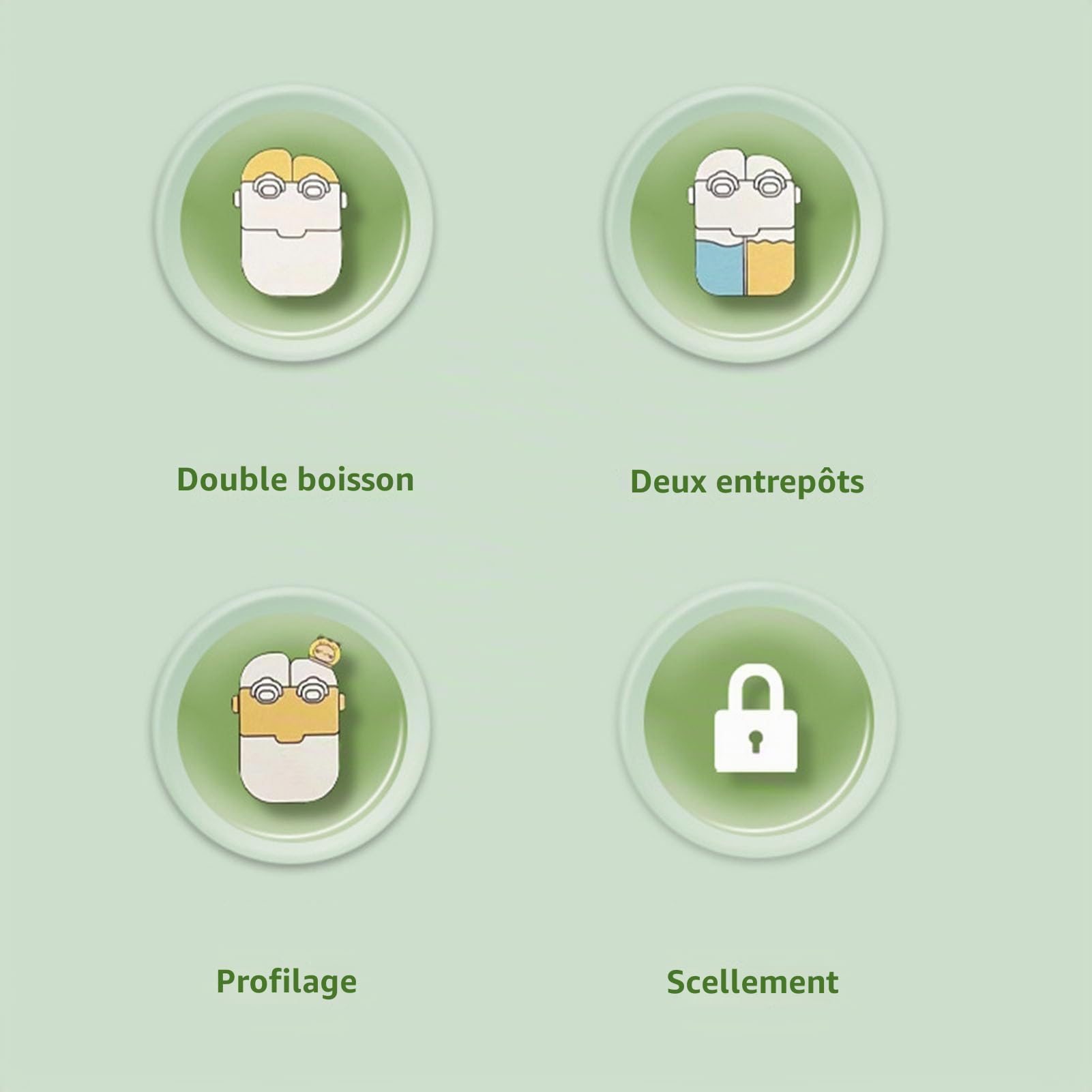 Bouteille d'Eau Kawaii, Gourde Tendance avec Sangle Ajustable et Double Compartiment, Bouteille Anti-Fuite Légère pour Sport, Yoga, Randonnée, Voyage, Camping, Salle de Gym