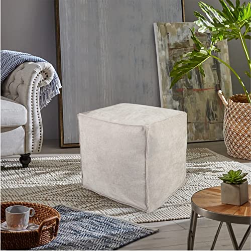 Idee-Home Unstuffed Pouf Ottoman Cover, Bean Bag Ottoman Pouf Covers For Living Room Bedroom Floor Storage Pouf Footstools, Square Pouf Cover #TOP7