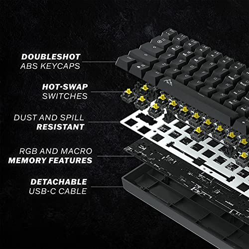 Asceny Gk61 - Hot-Swappable 60% Mechanical Keyboard With Extra Colorful Keycaps, Rgb Lights, Spill Proof, Optical Switches (Gateron Yellow) #TOP3