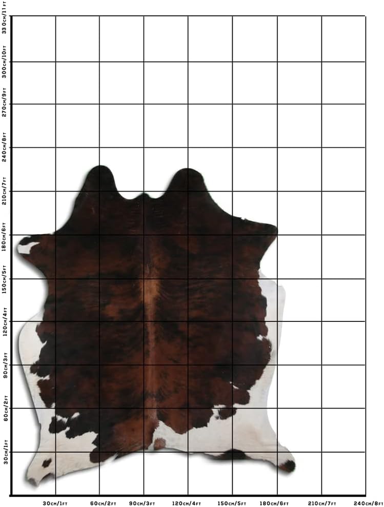 HILASON 7.5 Ft X 6.5 Hair On Leather Cowhide from Brazil Skin Rug Carpet | Cowhide Rug | Western Rugs | Leather Carpets | Brazilian Cowhide Rug | Cow Print Rug | Cow Rugs for Living Room & Bedroom