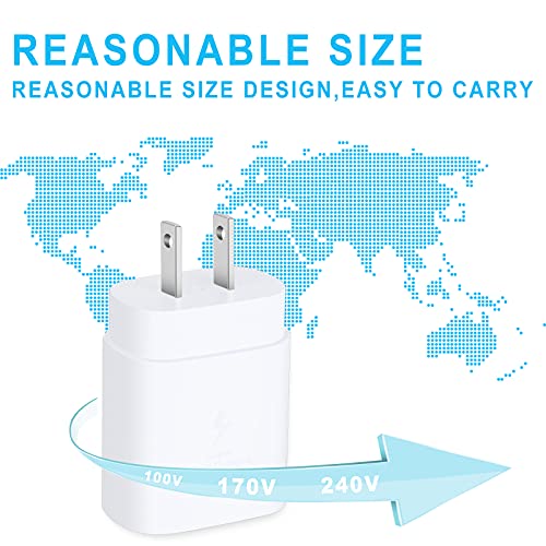 Usb C Wall Charger, 25W Super Fast Charging Block Type C Charger And 5Ft Usb C To C Cable For Samsung Galaxy S21/Z Fold 2/Note 20 Ultra Note10/9/S20 Ultra/S20 Plus/S20 5G/S10/S9/S8/Ipad Pro 11 (White) #TOP1