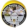 Dramm ColorStorm Premium Rubber Garden Hose 50 ft Heavy Duty 5/8 Water Hose Kink Resistant, Crush-Proof Nickel-Plated Couplings Made in USA - Yellow