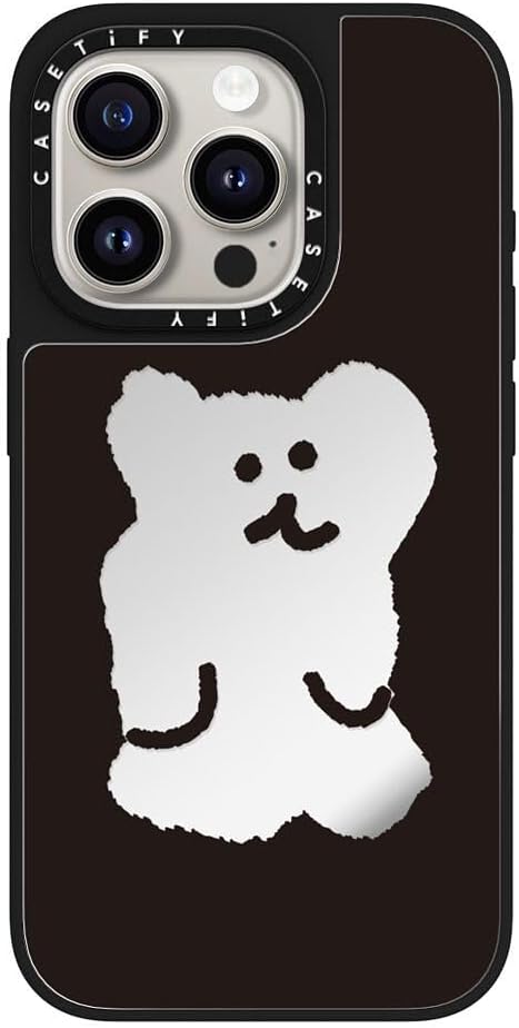 CASETiFY Mirror IPhone 14 Plus Case [Reflective / 4.9 Ft. 1X Military Grade Drop Protection/Compatible With Magsafe] - You Give Me Butterflies - Silver On Black