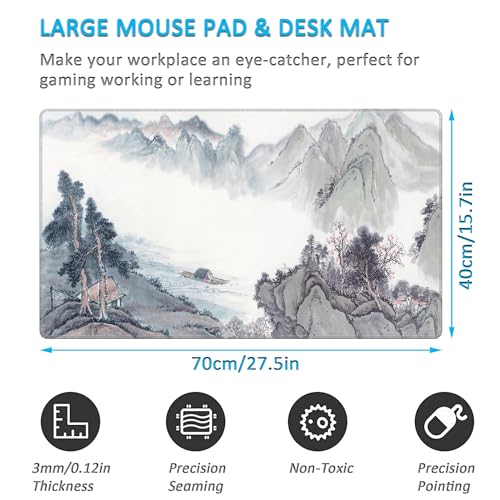 Tapis de souris grand format LL-COEUR protège bureau imperméable 70x40 cm - 2
