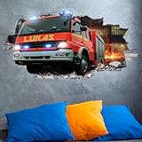 Wandtattoo Feuerwehr Kinderzimmer Wandtattoo Feuerwehr mit Name