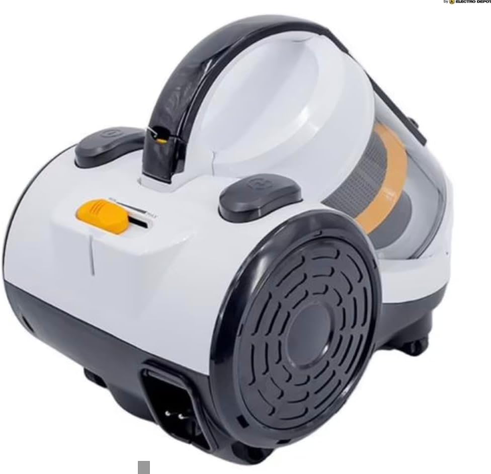 Ġenb view of VALBERG CYCLOCLEAN vacuum cleaner main unit, showing dust bin and power controls.