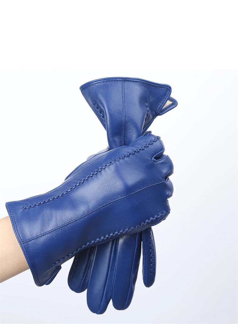Dninmim Guanti caldi invernali da donna,Guanti in pelle di colori multipli