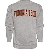 Blue 84 Men's Virginia Tech Hokies Arching Team Name Dark Heather Crewneck Sweatshirt, Virginia Tech Hokies Dark Heather, X-Large