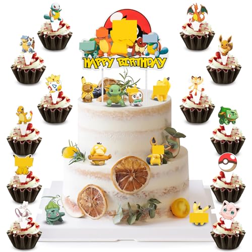 33 Stück Tortendeko Kuchen Deko Figuren Set, Cupcake Toppers Dekoration...