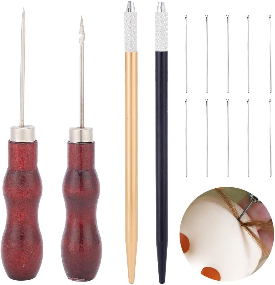 AHANDMAKER Doll Hair Rooting Tool Reroot Rehair Tools Alloy Rooting Needles Doll Making Kit Doll Hair Making Accessories for DIY Handle Doll OB BJD Wig