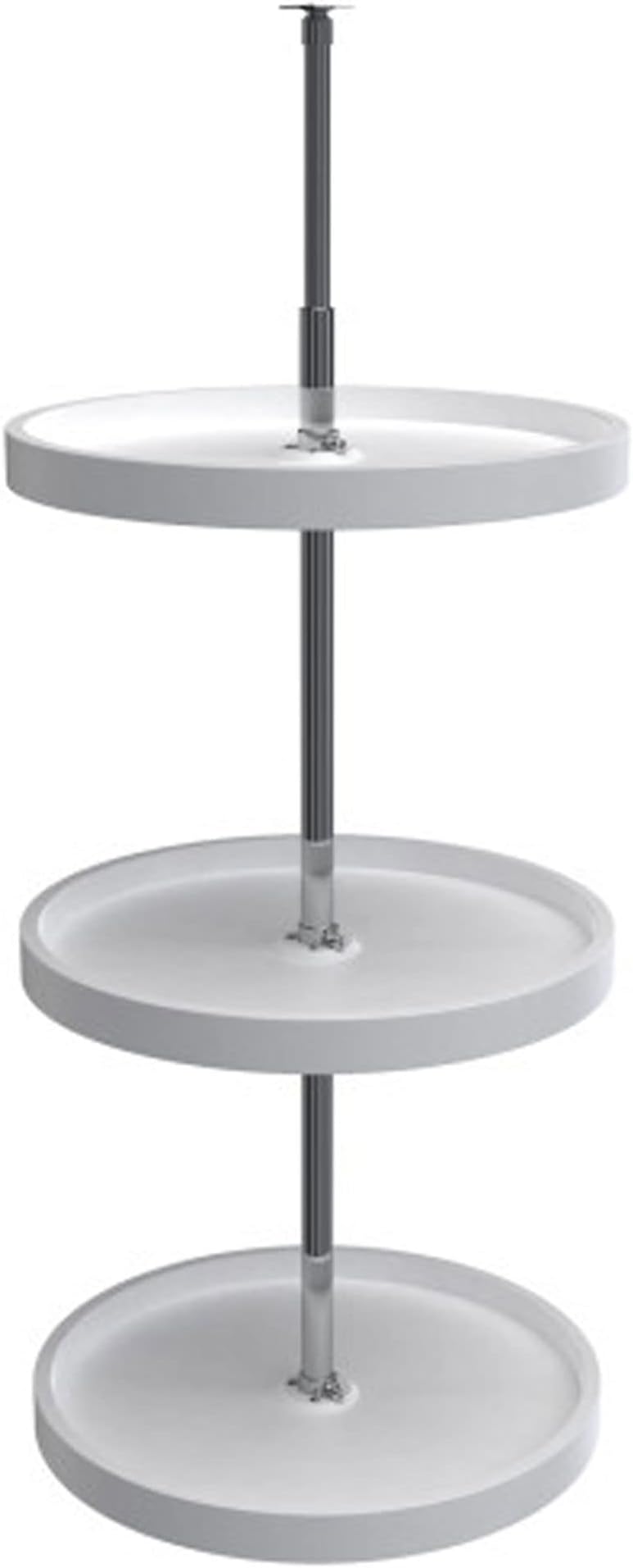 Rev-A-Shelf 18 Inch 3 Tier Full Circle Lazy Susan for H Corner Kitchen Cabinets, Large Plastic Home Storage Rotating Shelves, White, 6013-18-11-526