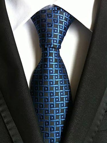 Men's Plaid Black Blue Business Tie Wedding Tie Party Holiday Gift