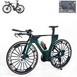 1:8 Scale Road Race Bike Toy Rider Racing Bicycle Die-Cast DS Mini Road Diecast Sport Finger DH Bicycle Model Desktop Decoration DH Alloy Bike Action Figurine Toy for Cake Topper Crafts (Green)