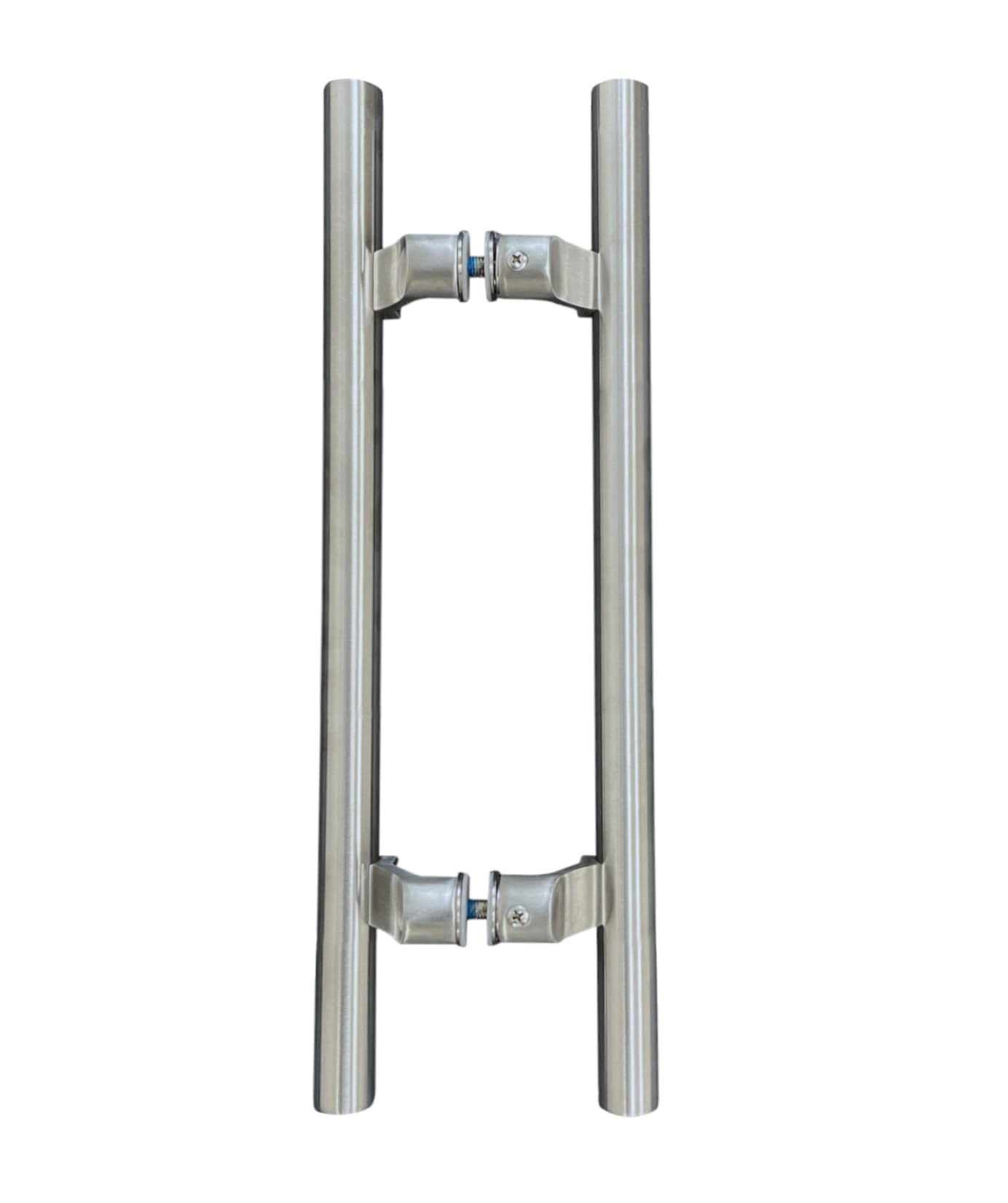 NHN Tirador de puerta de acero inoxidable de doble cara para puertas de acero, aluminio y vidrio, acabado de acero inoxidable cepillado (18 pulgadas, acero inoxidable satinado)