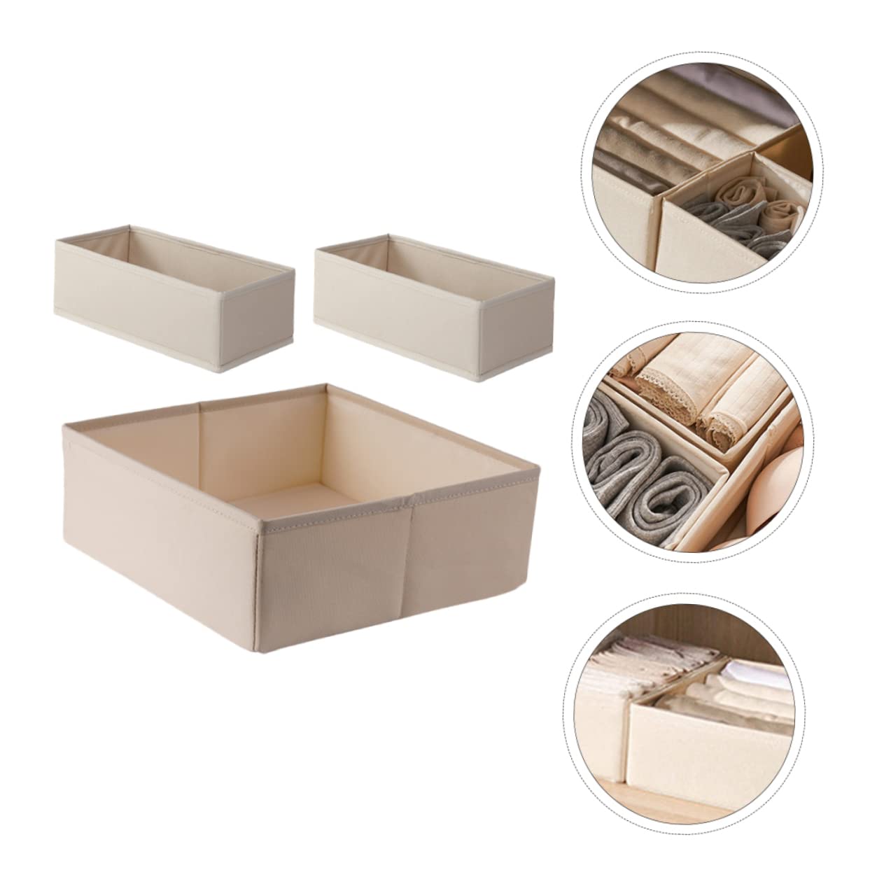 3piezas Organizador De Ropa Interior Cajón Compartimentos Para Calcetines y Sujetadores Almacenamiento Ordenado