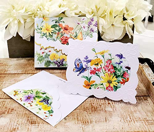 Carol's Rose Garden Spring Meadow Blank 10 Card Set Portfolio