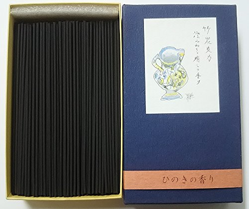 淡路梅薫堂の煙の少ないお線香 微煙 けむりの少ない線香 桧の香り 竹炭爽力ひのき (140g) 大容量 大型 バラ 詰め 国産 日本製 お供え物 ヒーリング #165