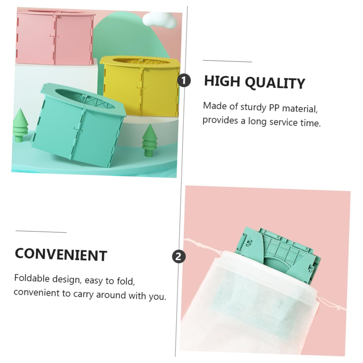 1pc Portable Foldable Training Toilet for Boys and Girls Lightweight Travel Potty Seat for Safe and Material for Camping and Outdoor Use Green