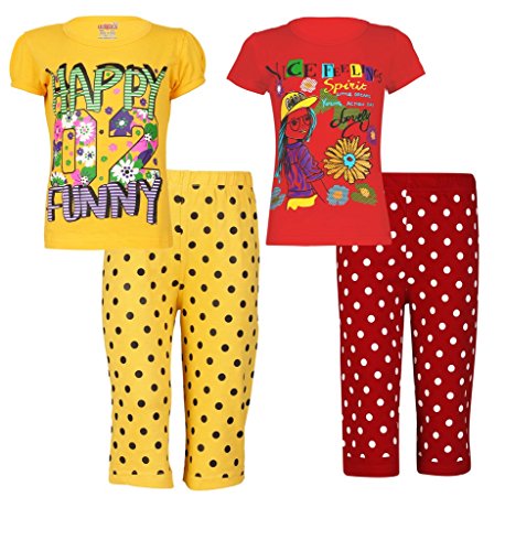 Image of SINI MINI Girls DOT Print Capri Set Combo