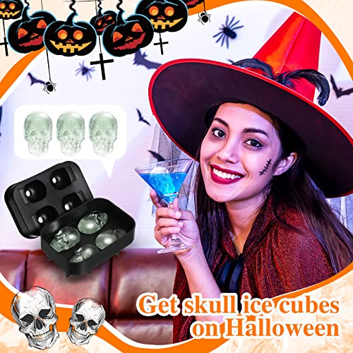 Gejoy Set Of 6 Ice Cube Mold Black Silicone Ice Cube Tray With Lid Skull Flower Reusable Diamond Rose Ice Mold Sphere Ice Ball Maker For Freezer Bartenders Gift Home Bars Whiskey Cocktail Drinkers #TOP4