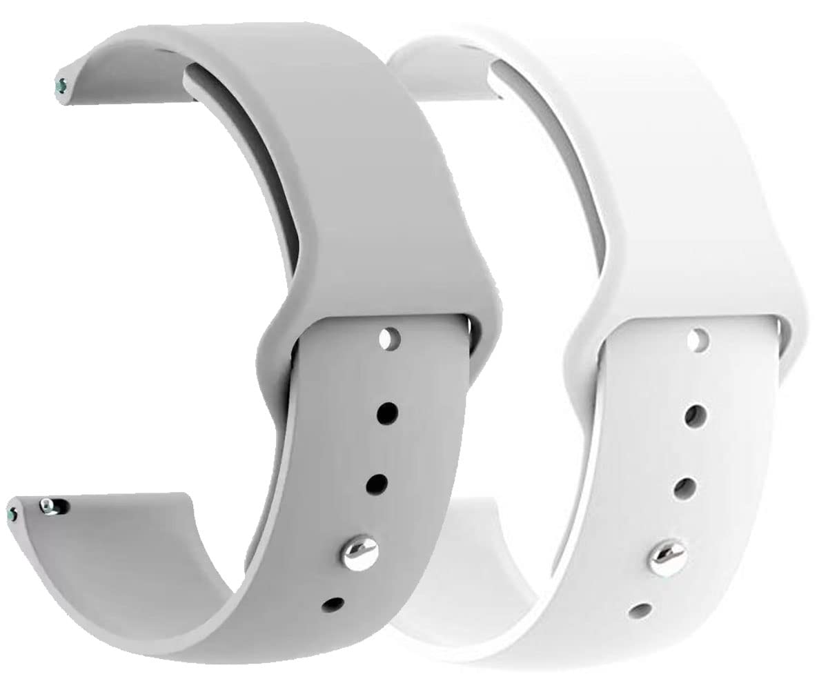 AONES Pack of 2 Silicone Belt Watch Strap for Noise Noisefit Vortex Plus Smart Watch Band Grey, White (B0CX17RS1K) Amazon Price History, Amazon Price Tracker