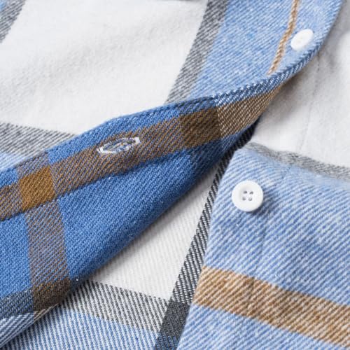 Image of HZXVic Boys Flannel Shirts Toddler Plaid Shacket Kids Button Down Long Sleeve Shirt Family Matching Outfits 12 Months-2XL