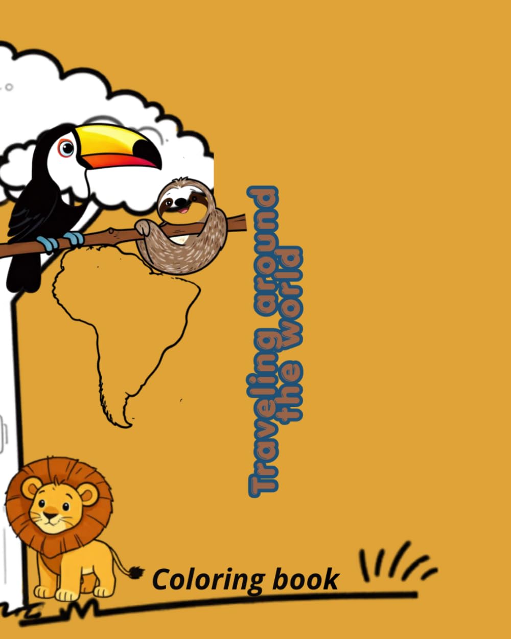 Traveling around the world: Coloring book