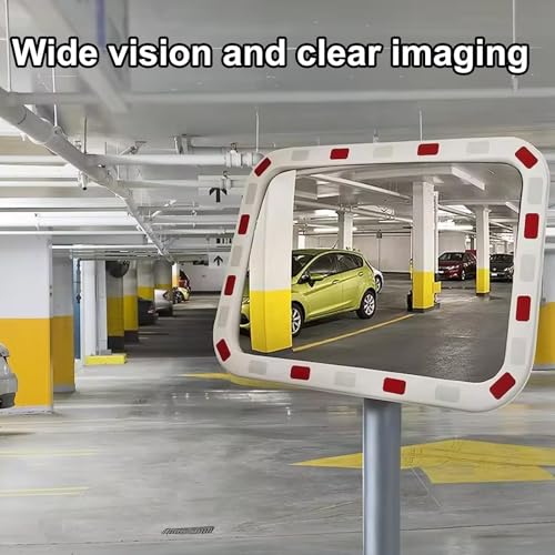 Genérico Seguridad Convex Espejo Rectangular - Bracket Ajustable, Tráfico y Amplio angús angús a un ángulo para Uso de Interior/Outdoor - Espejos de Ojo de Pescado parabólicos