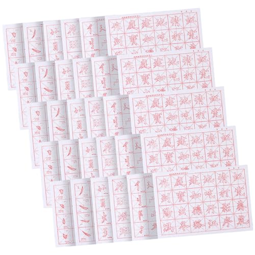 SHINEOFI 30 Folhas De Papel De Caligrafia Chinesa Caligrafia Chinesa Prática De Caligrafia Livro De