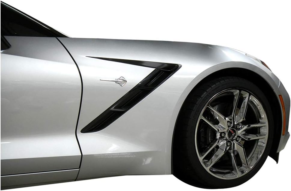 2014 2015 2016 2017 2018 2019 Corvette C7 Fender Vent Spears Accent Decal Stripe - Carbon Flash