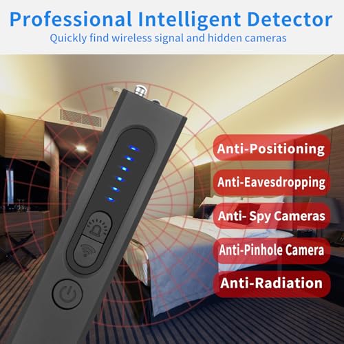 Image of 2026 Upgraded Hidden Camera & Bug Detector, 6-Level Sensitivity GPS Signal Scanner, 4 Modes for Travel, Car & Office, Black