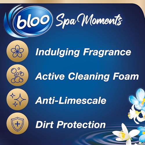 Image of Bloo Spa Moments Vitality Toilet Rim Block, Premium Toilet Cleaner with Essential Oils, Toilet bowl freshener with Relaxing and Long-Lasting Scent - 1 x Toilet Block.