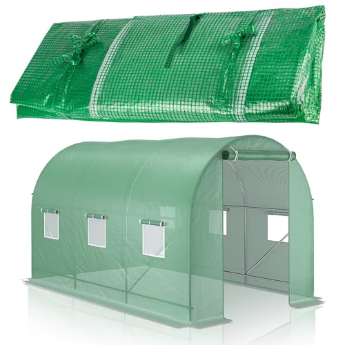 MalTec Bâche de rechange pour serre de jardin - 7,5 m² - Vert - 2,5 x 3 x 2 m - Légumes et fruits - 140 g/m²