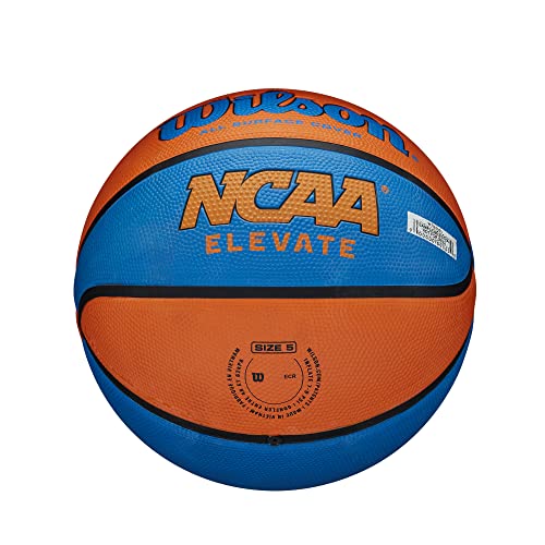 Wilson Ncaa Elevate Basketball - Size 5-27.5", Royal/Orange #TOP5