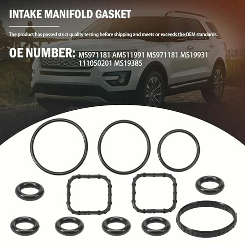 Image of Edge Explorer F-150 Mustang Lower and Upper Intake Manifold Gasket Set Fit for Taurus Transit-150 /250 /350 /350 HD MKT MKX MKS MKZ Replaces MS97118-1, MS971181
