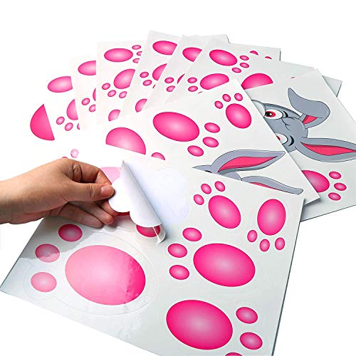 Ccinee 60 Pieces Easter Bunny Footprint Stickers For Floor Decorations Bunny Paw Print For Home Party Egg Hunt Game Supplies 12 Sheet #TOP3