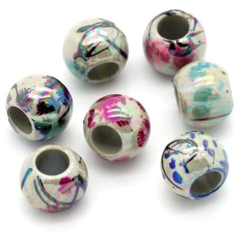 100 Acrylic Drawbench 8mm Beads AB Coated for Shimmer Large 4mm Hole J24729V Cover