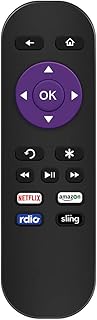Gvirtue Replacement Remote Control for Roku 1, Roku 2(XS, HD, XD), Roku 3, Roku LT, XD, HD, XDS, Roku N1, Roku Express+, Roku Express (4 Buttons)