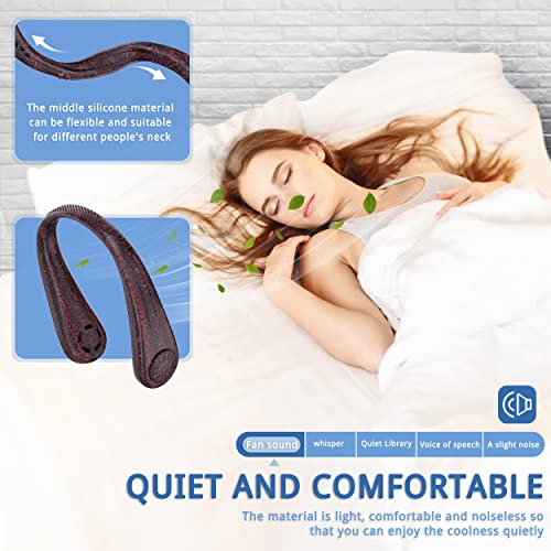 Image of FrSara Neck Fan, Portable Fan Strong Wind, Adjustable, 360 Cooling, Super Quiet, No Blade Fan Design, No Hair Twisting, Even Air Volume On Both Sides, Non-Slip Material, Short Charging, Long Use Time