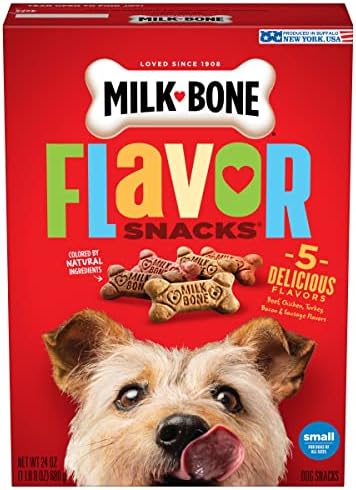 Milk-Bone Flavor Snacks Small Dog Biscuits, Flavored Crunchy Dog Treats, 24 Oz.