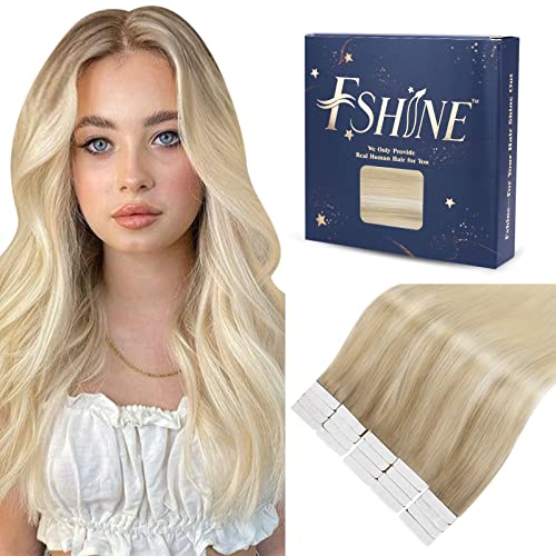 Tape Extensions Echthaar Blonde 45cm 50g Remy Tape in Extensions Blond Glatt Haare Farbe 18/22/60 Balayage Remy Seamless Hair Extensions Echte Haare Extensions Tape Blonde 20 Stücke Für Cover