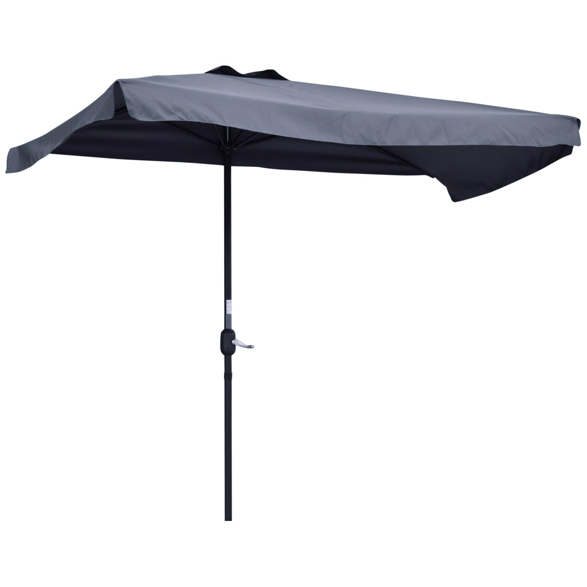 Outsunny Sombrilla Rectangular 230x130x249 cm Parasol para Pared Media Sombrilla con Manivela Protección UV Impermeable Sombrilla para Balcón Terraza Jardín