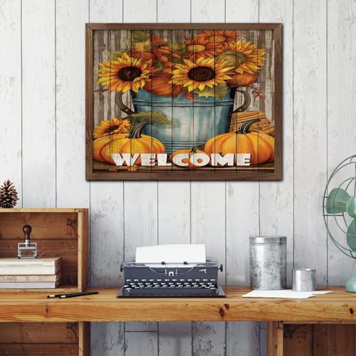 Panneau imprimé encadré en bois 40x50 cm avec citation de motivation pour ferme