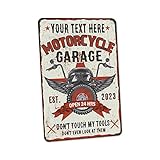 Gifts for Dad, Custom Motorcycle Garage Sign, Personalized Sign, Retro Man Cave Décor, Workshop Décor, Father's Day Gift Customized, Unique Custom Gifts Made In USA 108120129002